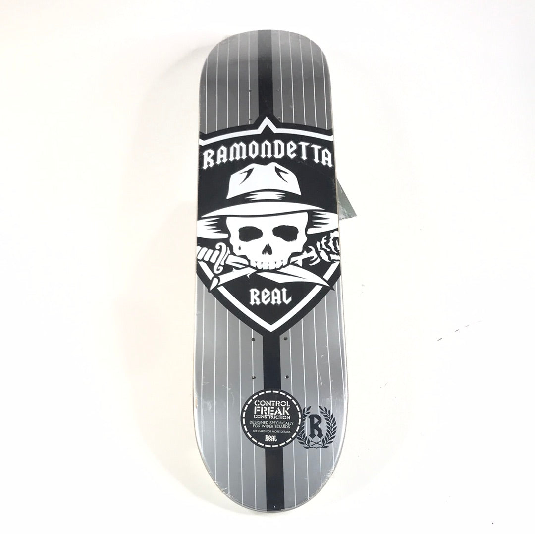 Real Peter Ramondetta Control Freak Skull Grey/Black 7.75" Skateboard Deck