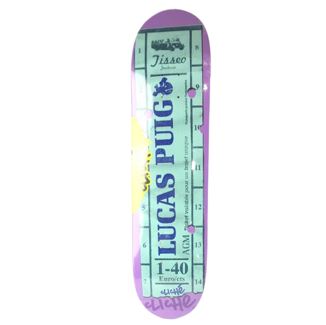 Cliché Lucas Puig Bus Ticket Green/Purple 8'' Skateboard Deck