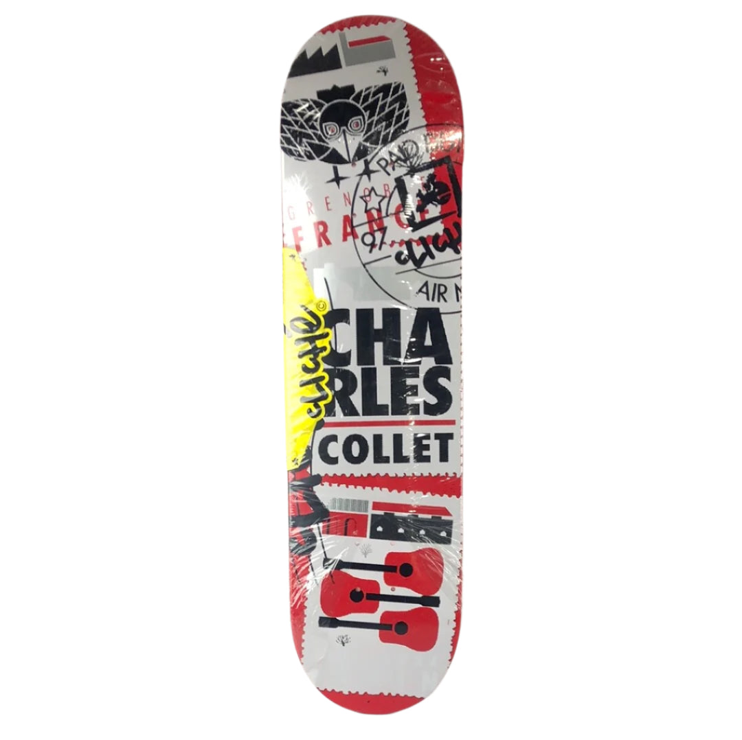 Cliché Charles Collet Stamp Grey/Red 8.1'' Skateboard Deck