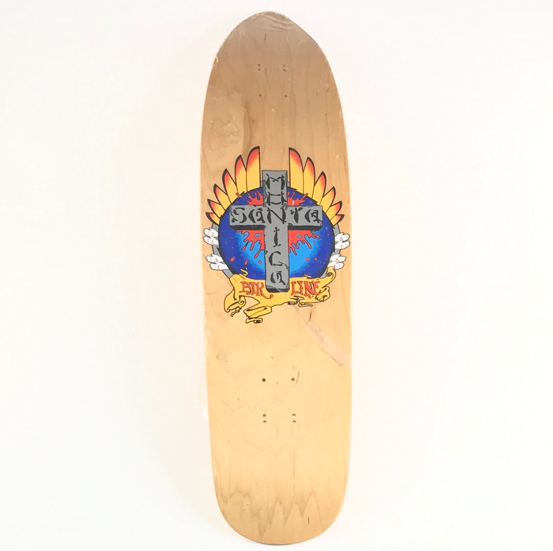 Santa Monica Airlines Team Cross 30 Wood Grain 9.0 Skateboard deck
