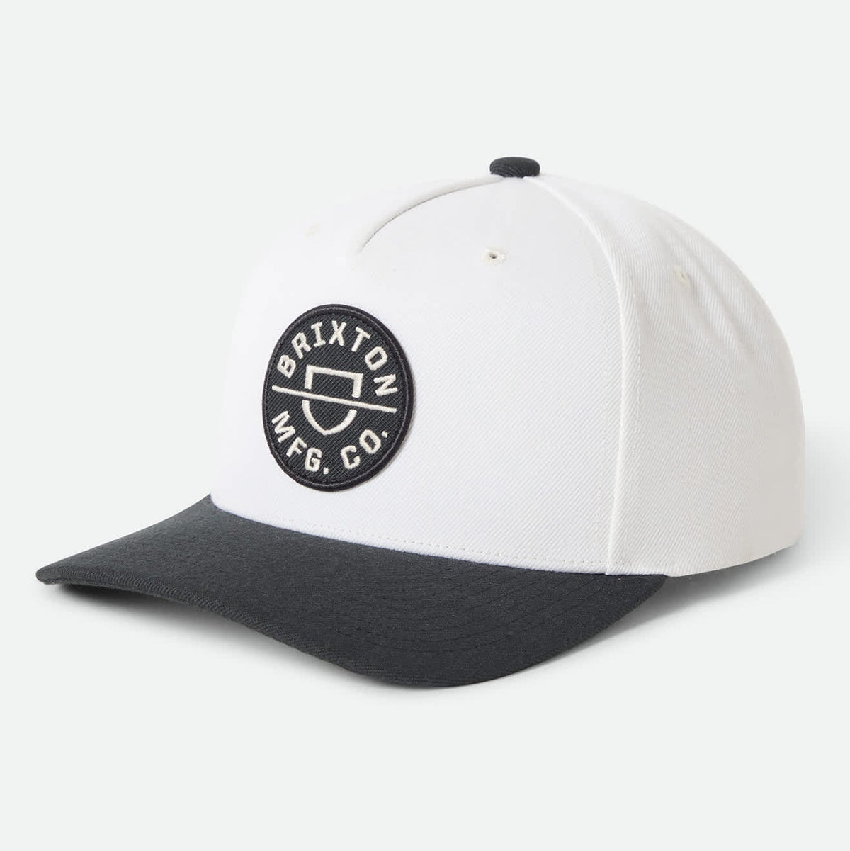 Brixton Crest Black/OFF White C MP Snapback Hat
