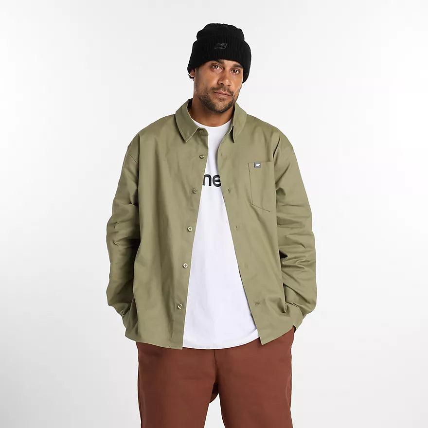 New Balance Numeric Button Up Dark Olivine L/s Button Up Shirt