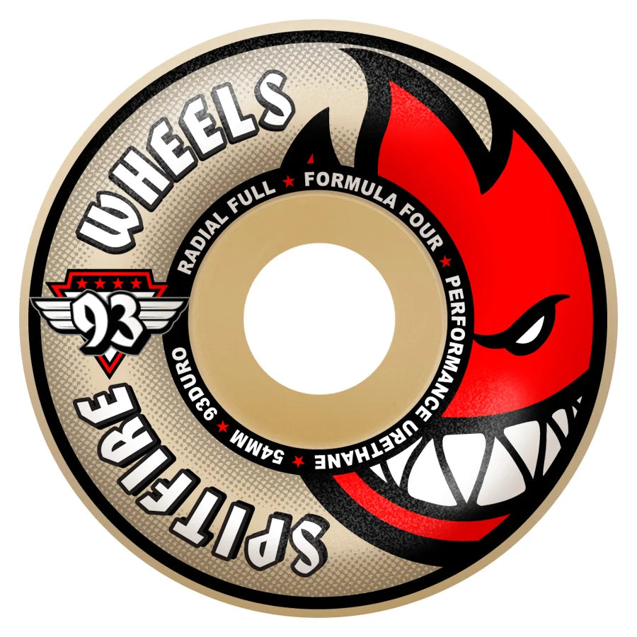 Spitfire Formula Four 93a Radial Full Natural 56mm Skateboard Wheels