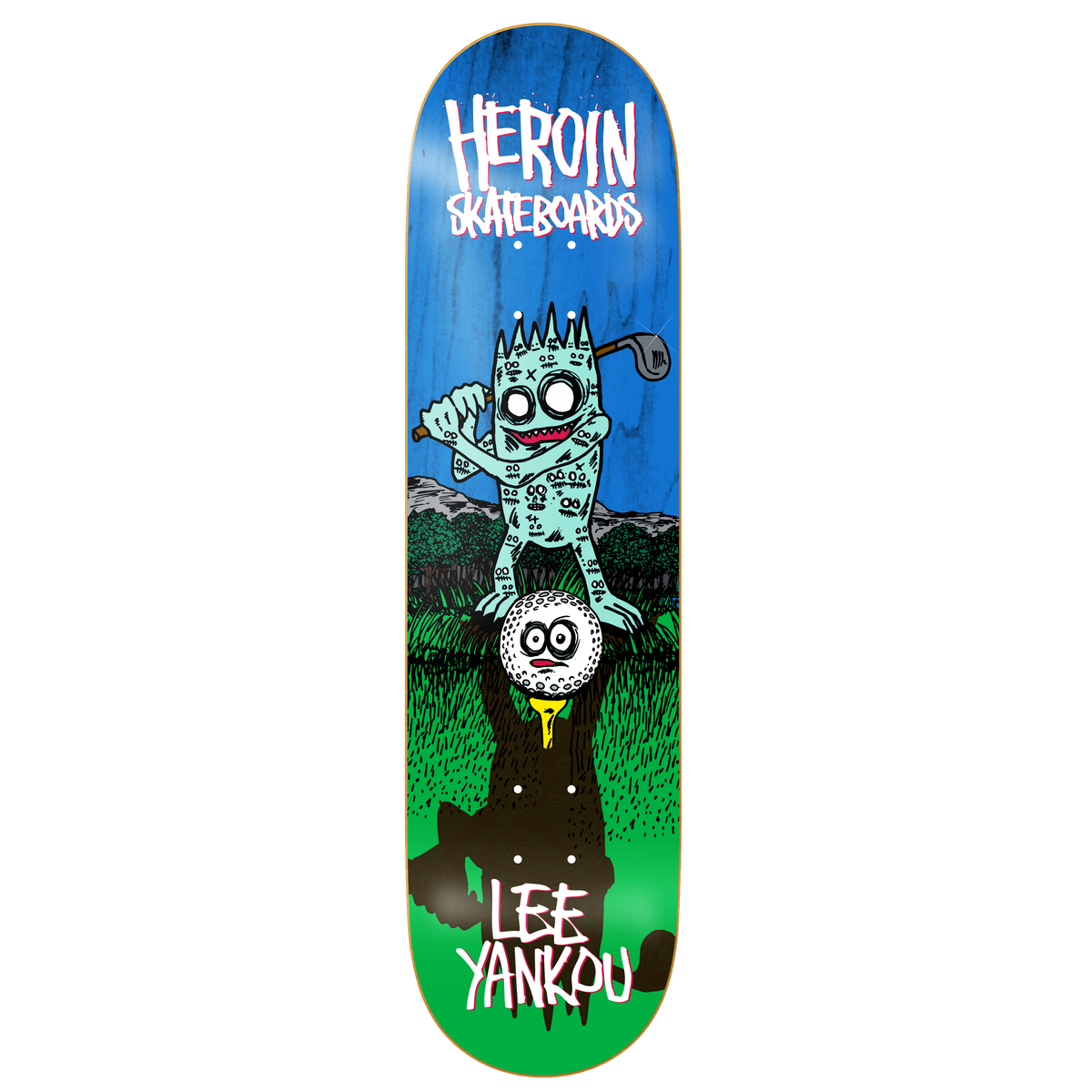 Heroin Lee Yankou Golf Imp 8.25" Assorted Stain Skateboard Deck