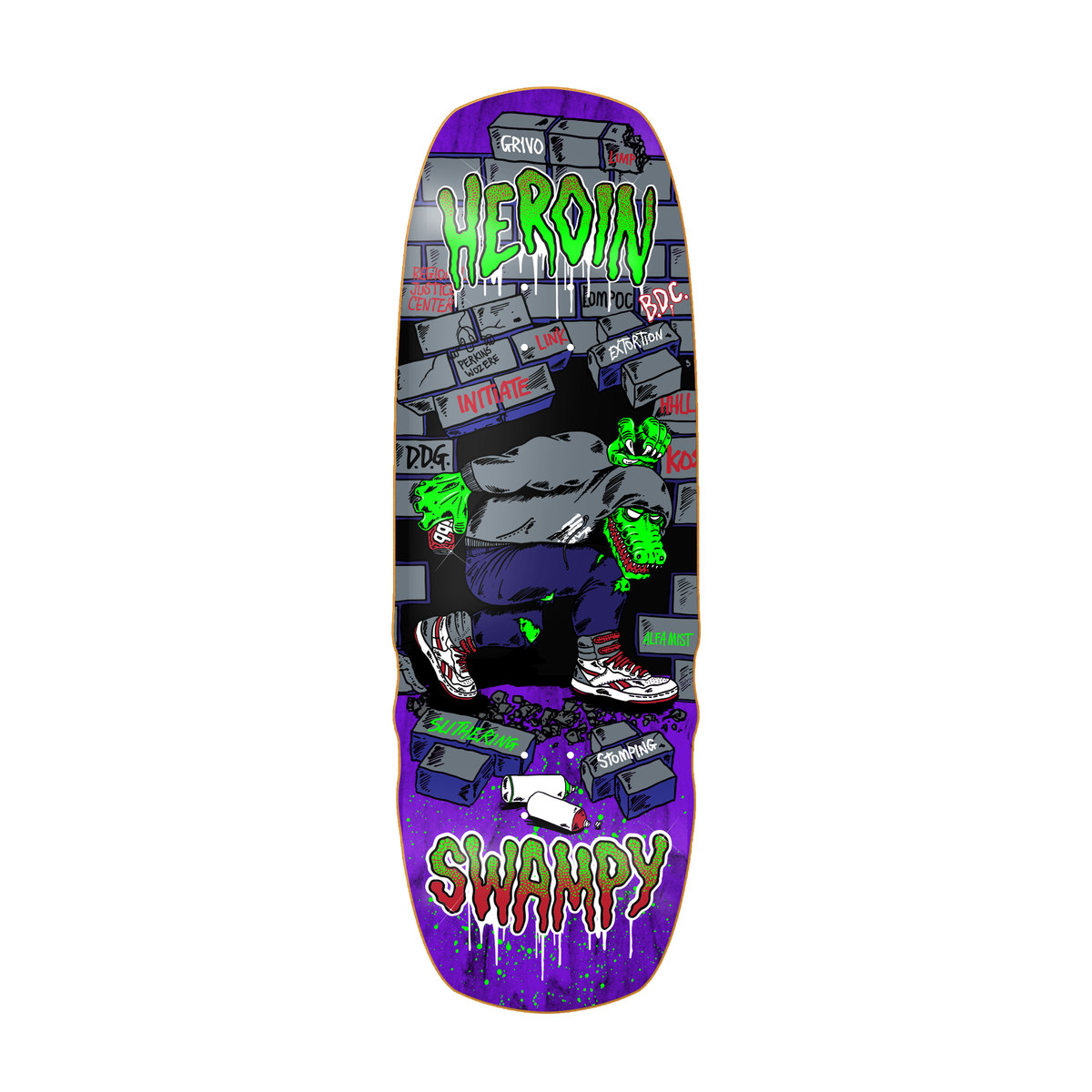 Heroin Swampy Stomp 10.5" Shaped Assorted Stain Skateboard Deck