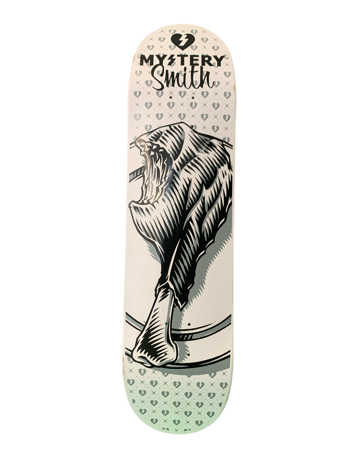Mystery Ryan Smith Chicken Bone White 8" Classic Skateboard Deck