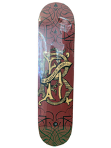 Bummer High Old English Initial Red/Black 7.5'' Classic Skateboard Deck