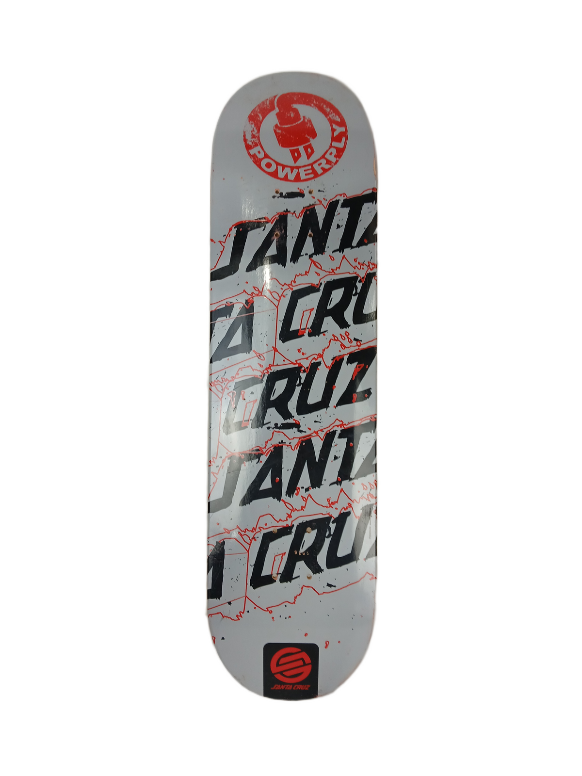 Santa Cruz Stacy Lowery Custom Powerlyte Powerply Grey Black Red Sizer 8.25" Vintage NOS Deck
