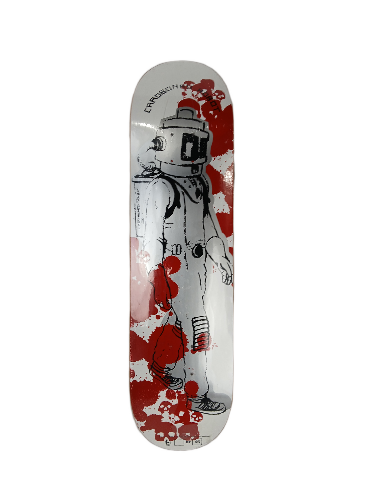 Cardboard Robot CBR Silver Red White Size 8.25" Vintage NOS Deck