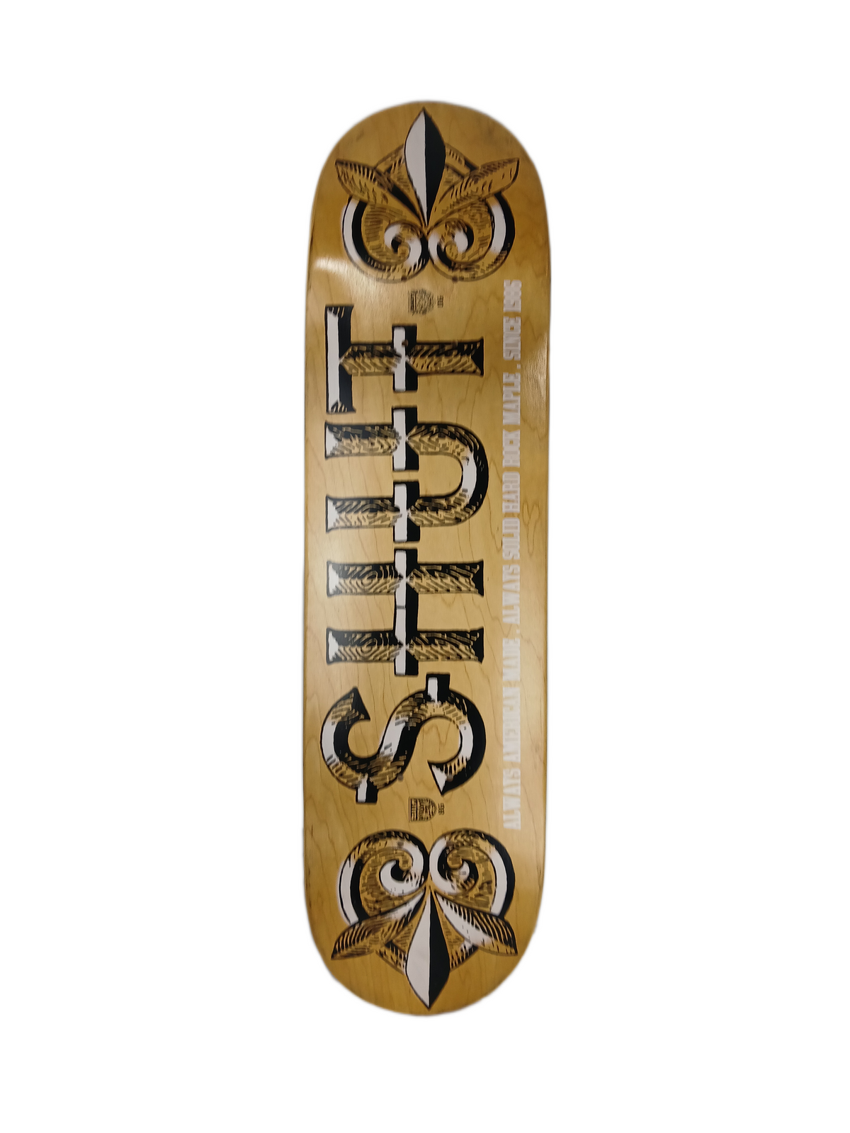 Shut Skates American Made Graphic 2006 Woodgrain White Black Size 8.1" Vintage NOS Deck