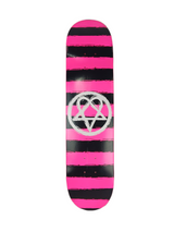 BAM Heartagram Stripes Pink Dipped Black White Size 7.5" Vintage NOS Deck