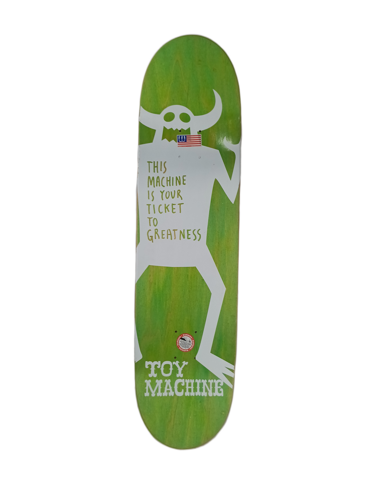 Toy Machine X Foundation American Flag Stars & Stripes Toy Machine Graphic Overlayed By Foundation Black White Text Print Size 8.375" Vintage NOS Deck