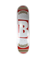 Baker Jeff Lenoce B White Gold Red Size 7.8" Vintage NOS Deck