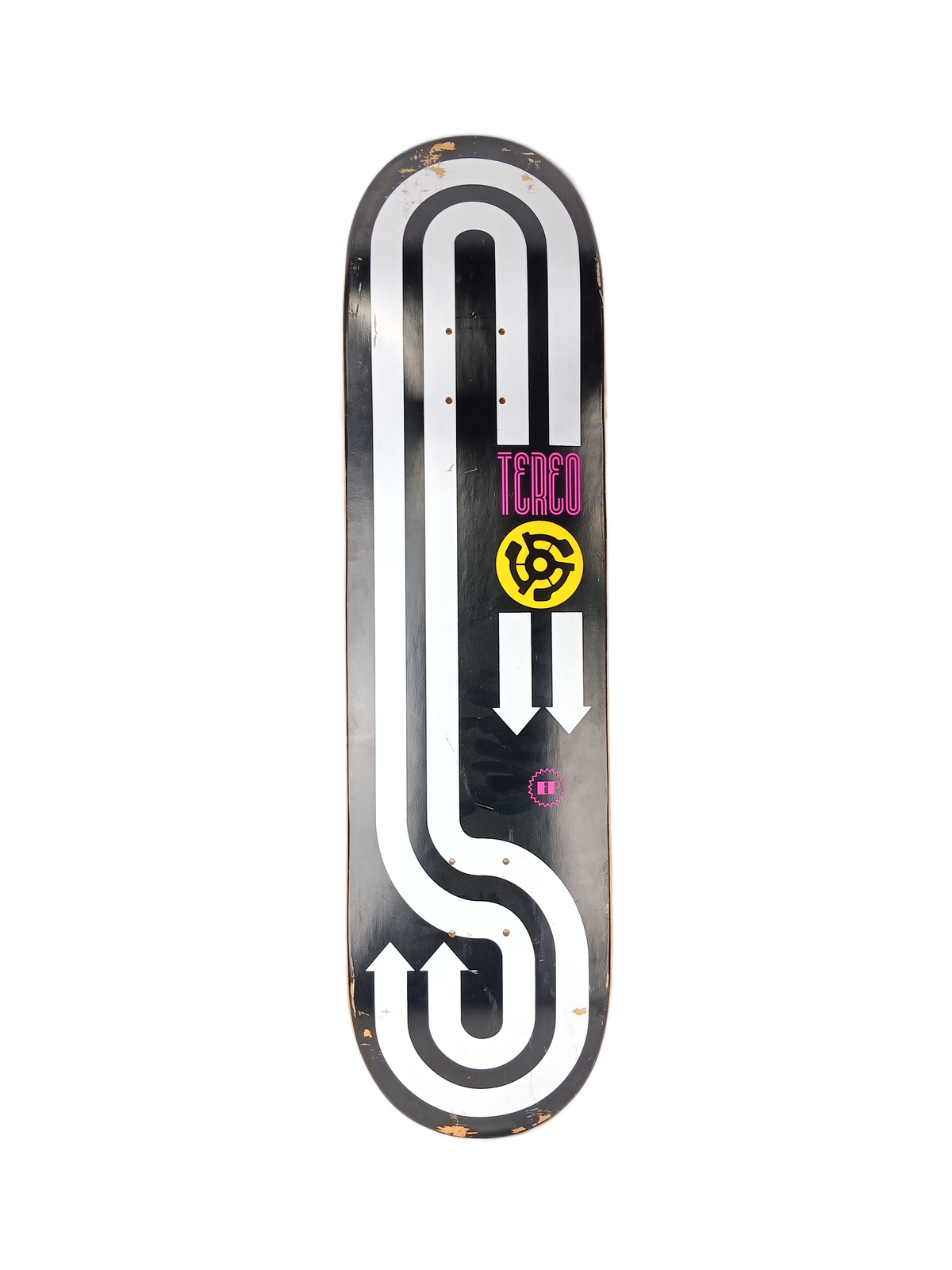 Stereo Arrows Black White Pink Yellow Size 8.1" Vintage NOS Deck