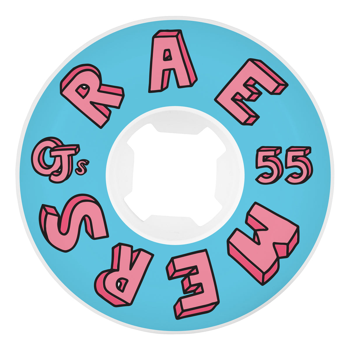 OJ Raemers Foundation Hardline 99a 55mm White Skateboard Wheels
