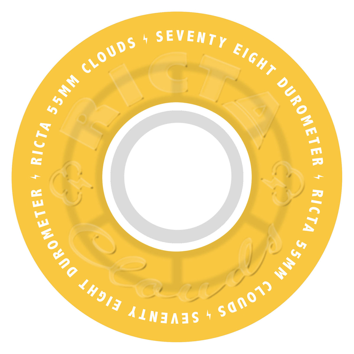 Ricta 55mm Clouds Transparent Citrus White 78a Skateboard Wheels