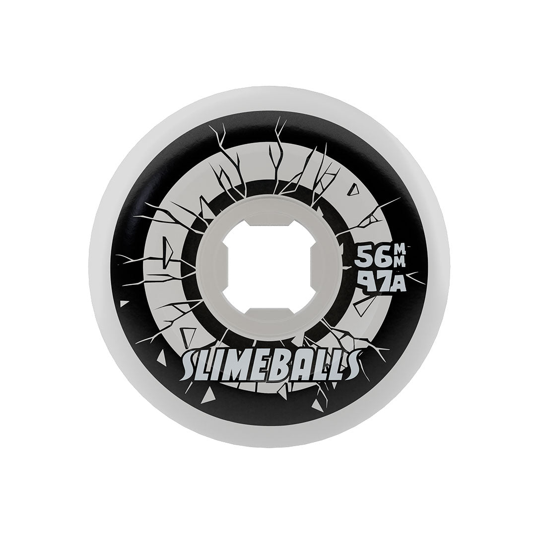 Slime Balls 56mm Rob Roskopp Five Reissue White Full Combo 97a Skateboard Wheels