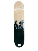 HUF Logo Orange/White Natural Wood 7.5" Classic Skateboard Deck