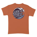 Santa Cruz Wave Dot S/s Heavyweight Shirt Texas Orange with Blue