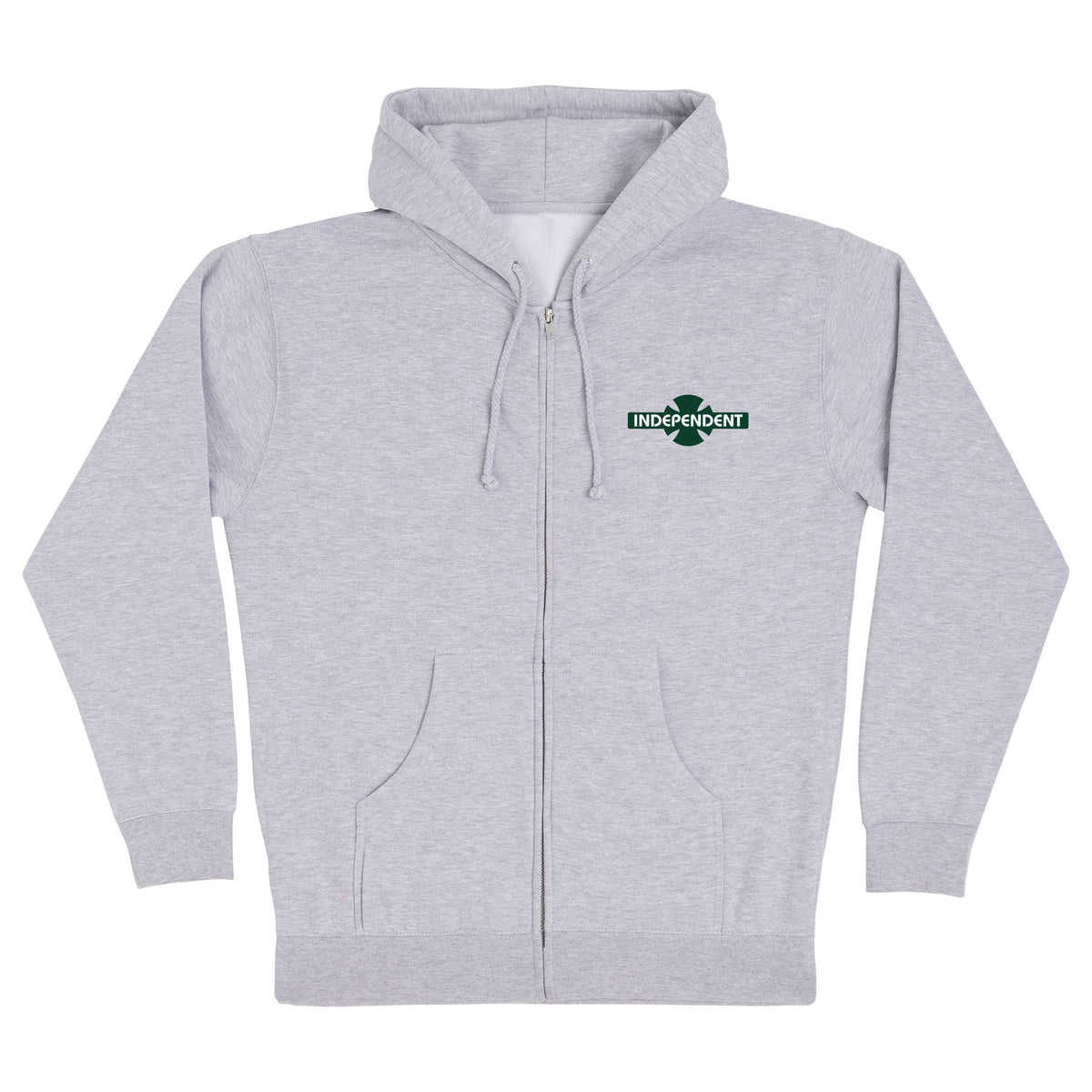 Independent OGBC Original Bar Cross Legacy HW Grey Heather Zip-up Hooded Sweatshirt