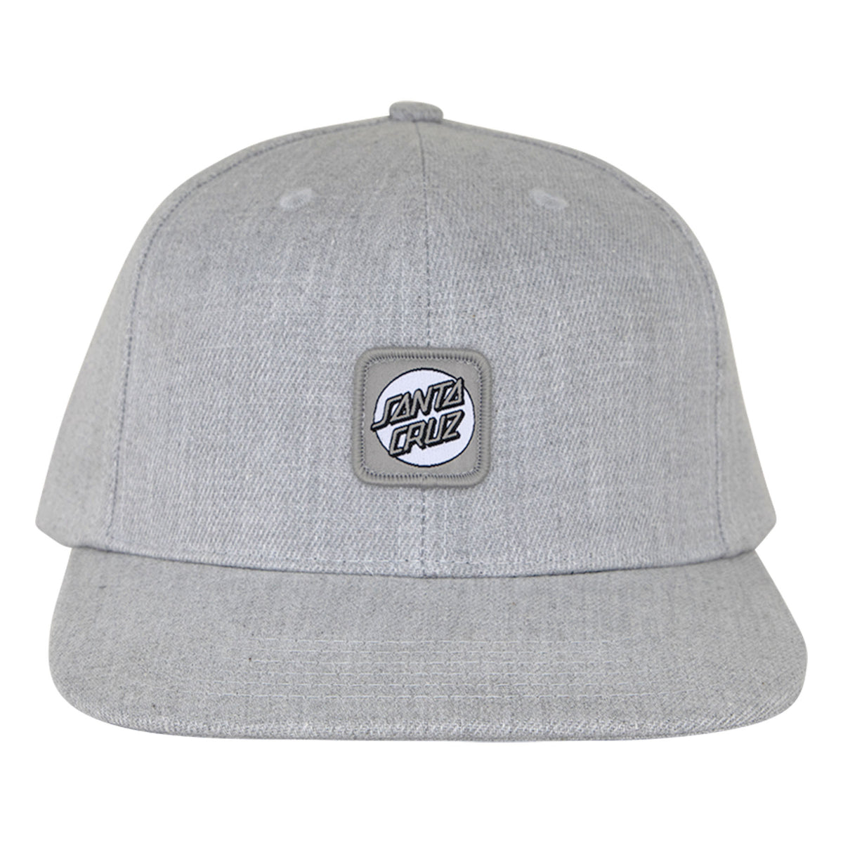 Santa Cruz Label Heather Grey White SIlver Snapback Hat