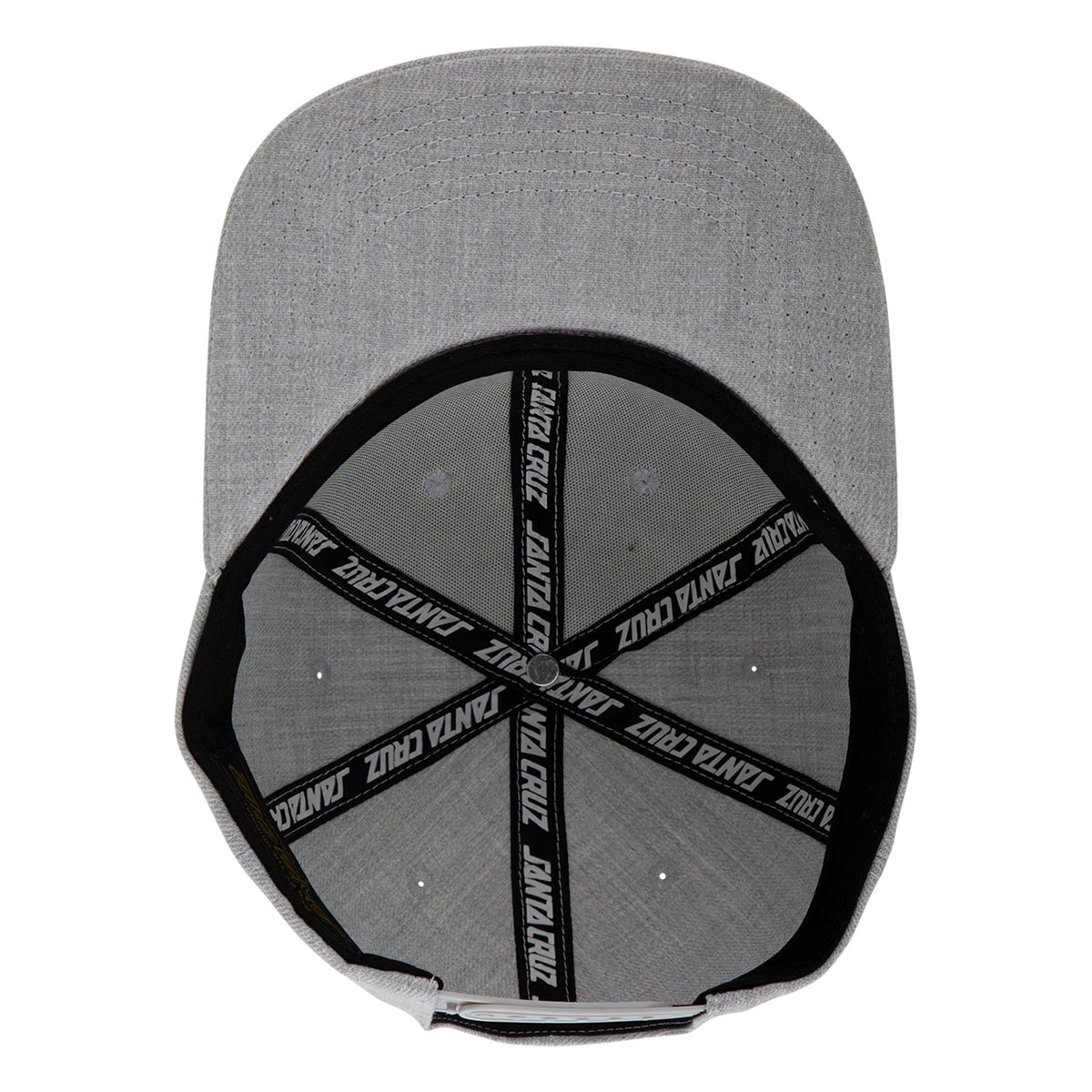 Santa Cruz Label Heather Grey White SIlver Snapback Hat