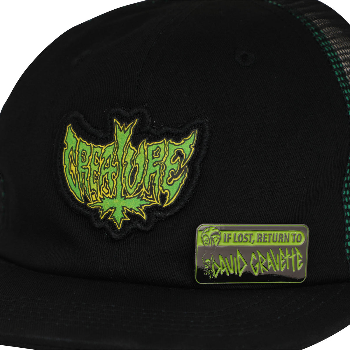 Creature Gravette Hippie Skull 20th Black Snapback Unstructured Hat