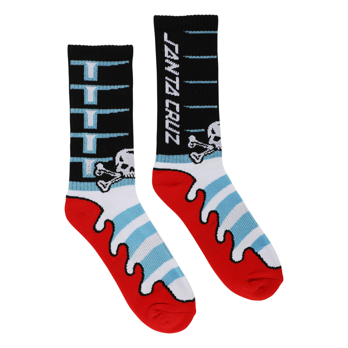 Santa Cruz Meek Slasher Sword Black White Red Crew Socks