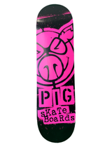 Pig Wood Spray Paint Logo Pink 8.25" Classic Skateboard Deck