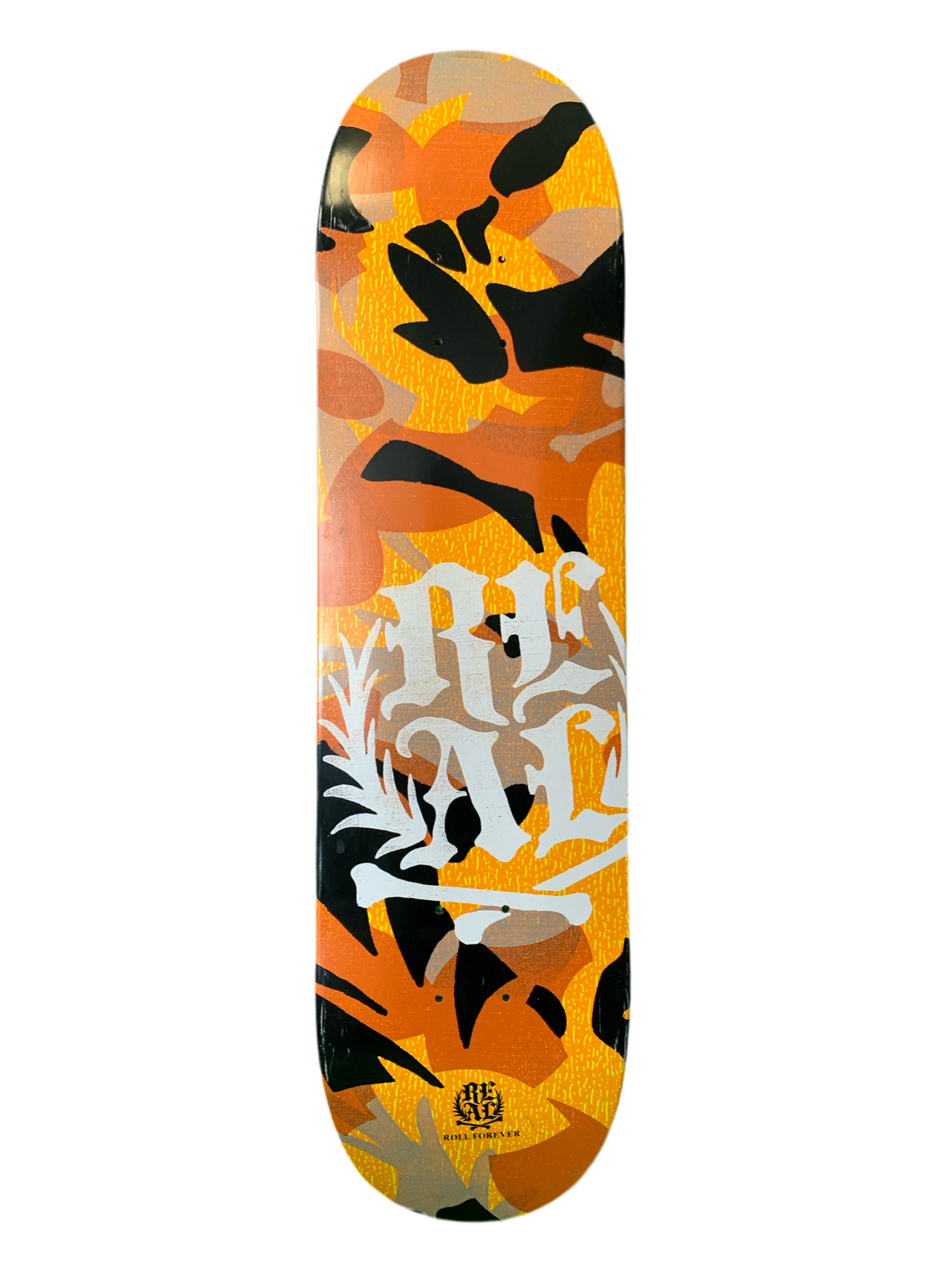 Real Fossils Orange/Black 8" Classic Skateboard Deck