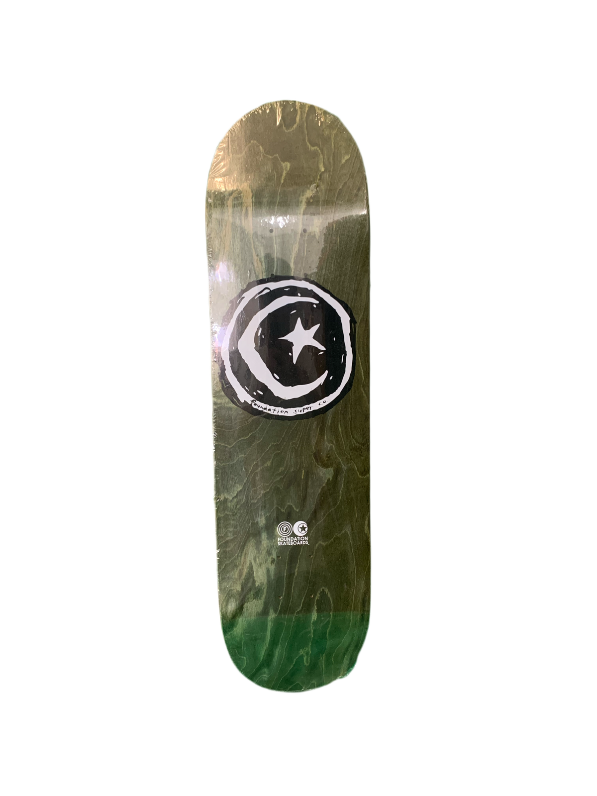 Foundation Star and Moon Modern Concave Green Stain 8.125" Classic Skateboard Deck