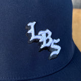 Long Beach Skate LBS Long Side Performance Water Repellent Extra Large Navy Snapback Hat