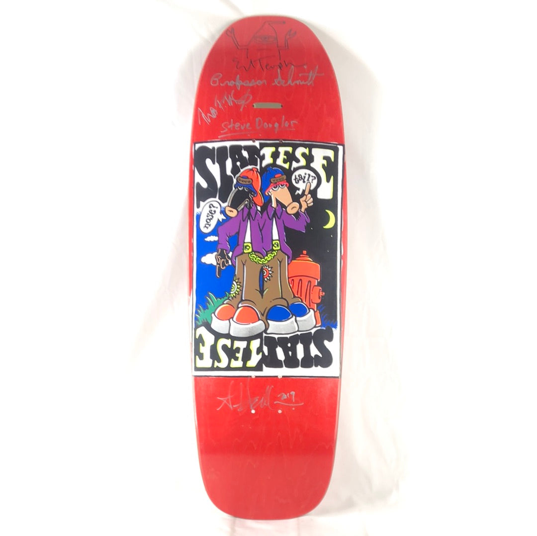 New Deal Siamese Signed Ed Templeton, Schmitt, Steve Douglas Blank Red/Black/White/Blue/Orange/Neon Size 9.75 Skateboard Deck