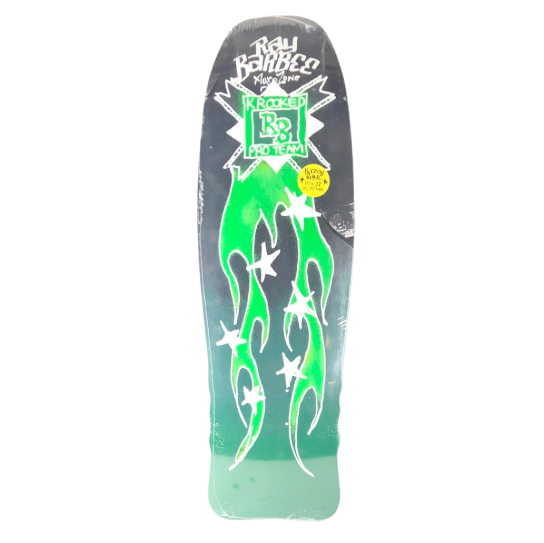 Krooked Ray Barbee Agro Zone Pro Team Green 10.0'' Vintage NOS Deck