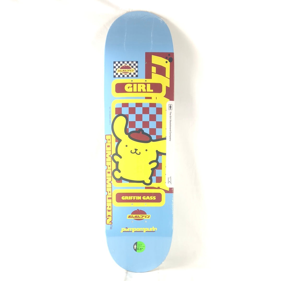 Girl Griffin Gass Pom Pom Purin Blue/Yellow/Burgundy Size 8.5 Skateboard Deck