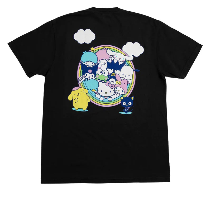 Girl x Hello Kitty Rainbow Circle Black S/s Shirt
