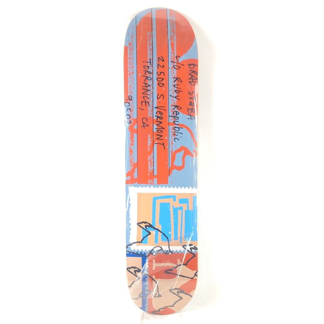 Ruby Republic Brad Staba Doves Blue Grey/Orange/Tan/Black Size 7.5" Vintage NOS Deck