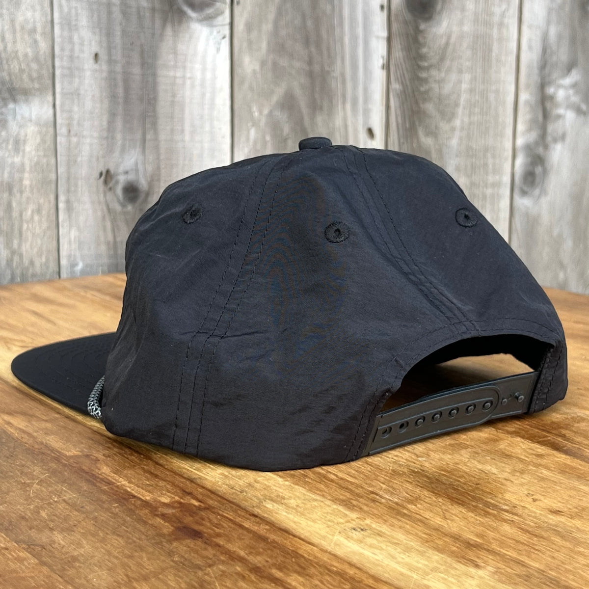 Long Beach Skate LBS Long Side Nylon Rope Black Silver Rope Snapback Hat