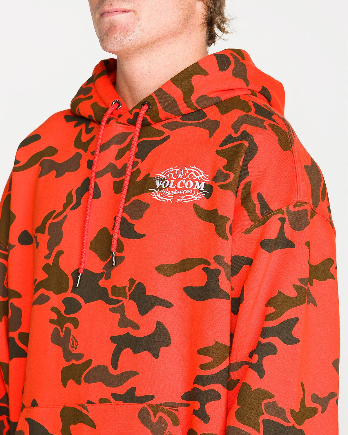 Volcom Talon Workwear Tangerine Pullover Hooded Sweatshirt