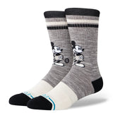 Stance Vintage Mickey Mouse Crew Grey Black Socks