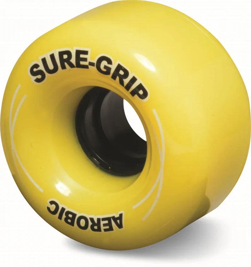 Sure-Grip Aerobic Outdoor 85a 62mm (Set of 8) Yellow Roller Skate Wheels