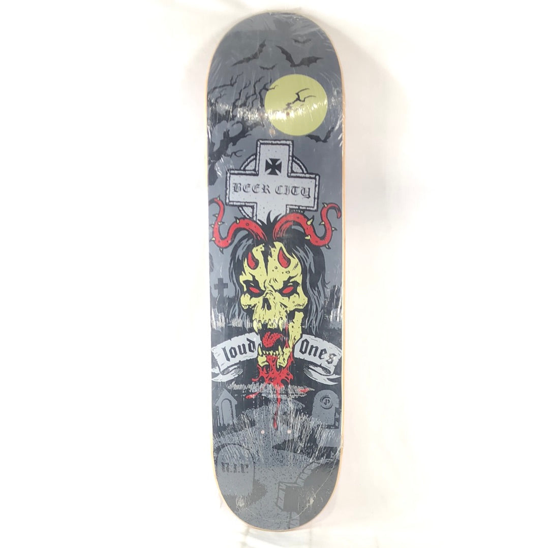 Beer City Loud Ones Graphic Grey/Black 8.5" Skateboard Deck