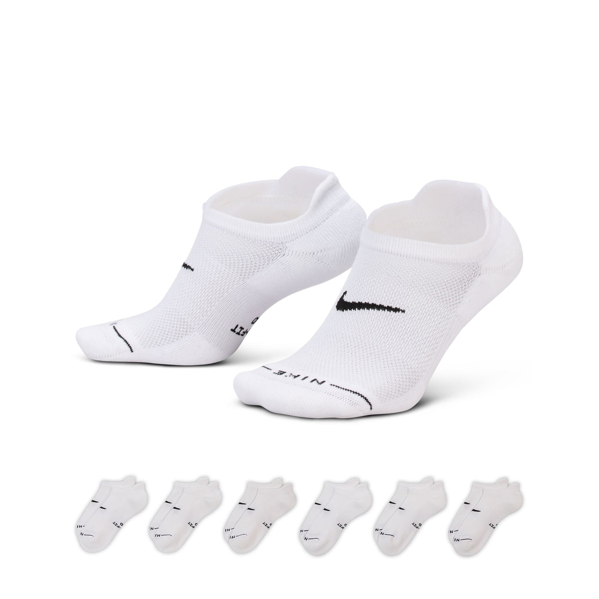 Nike Everyday Elevated White/Black No Show Socks (HQ8029-901)