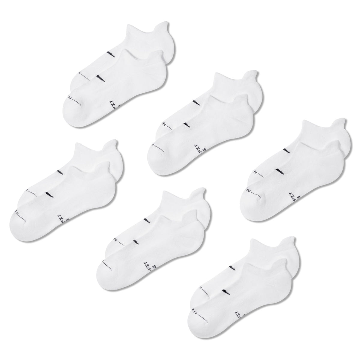 Nike Everyday Elevated White/Black No Show Socks (HQ8029-901)
