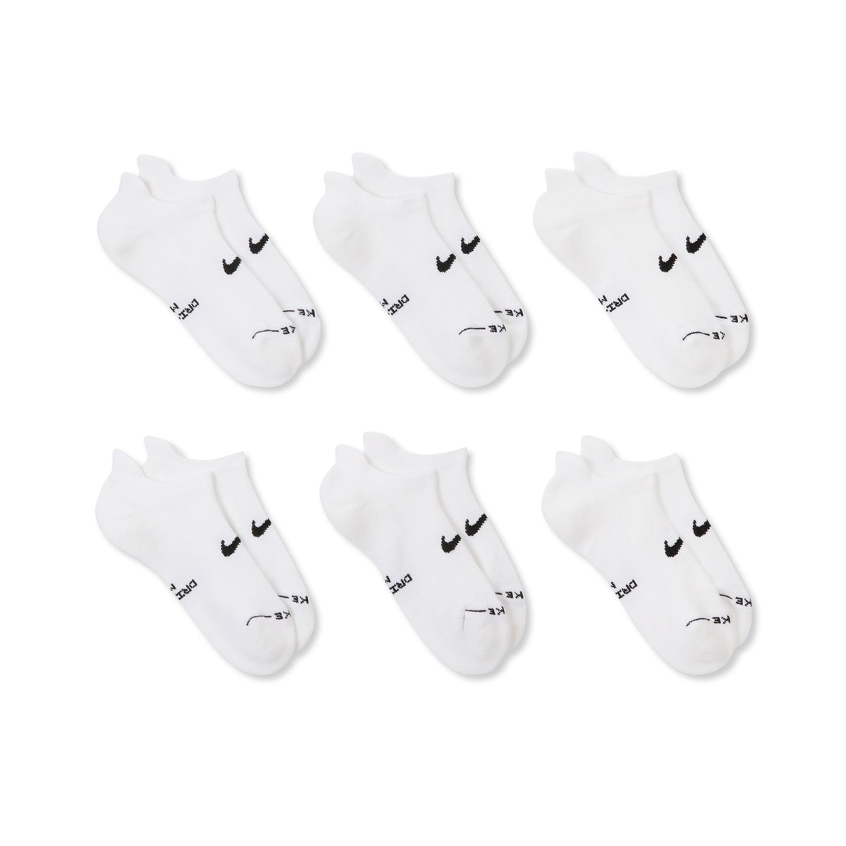 Nike Everyday Elevated White/Black No Show Socks (HQ8029-901)