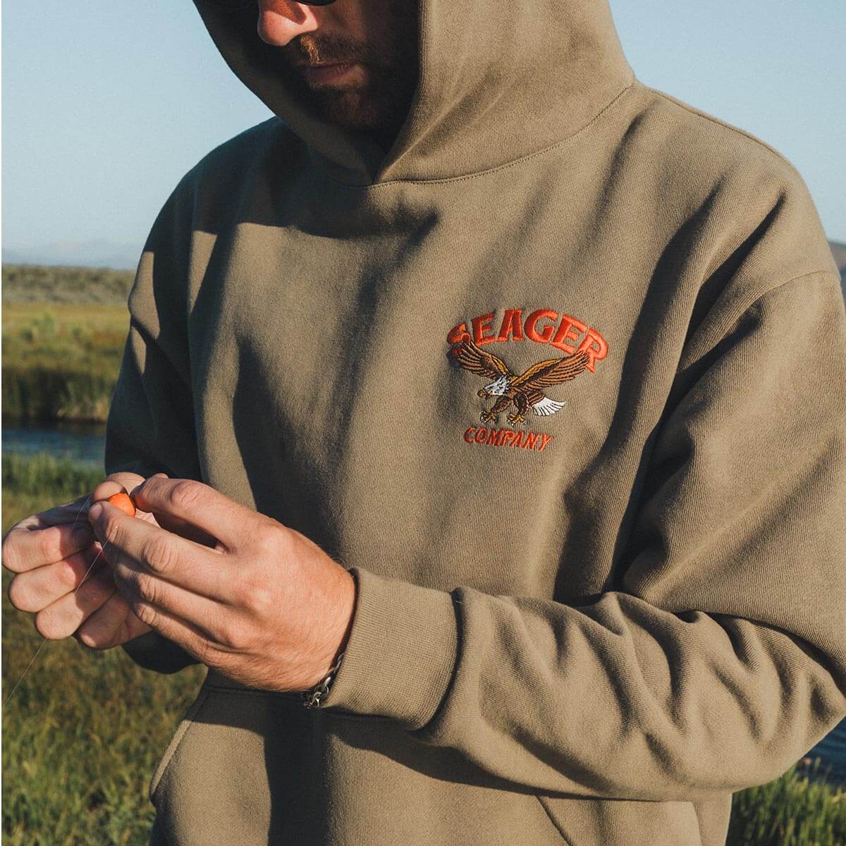 Seager Bradley Olive Hooded Sweatshirt