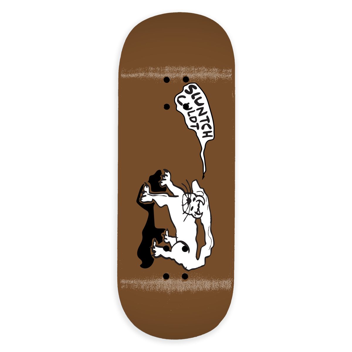 Slushcult Cat Pro Deck Brown Fingerboard Skateboard