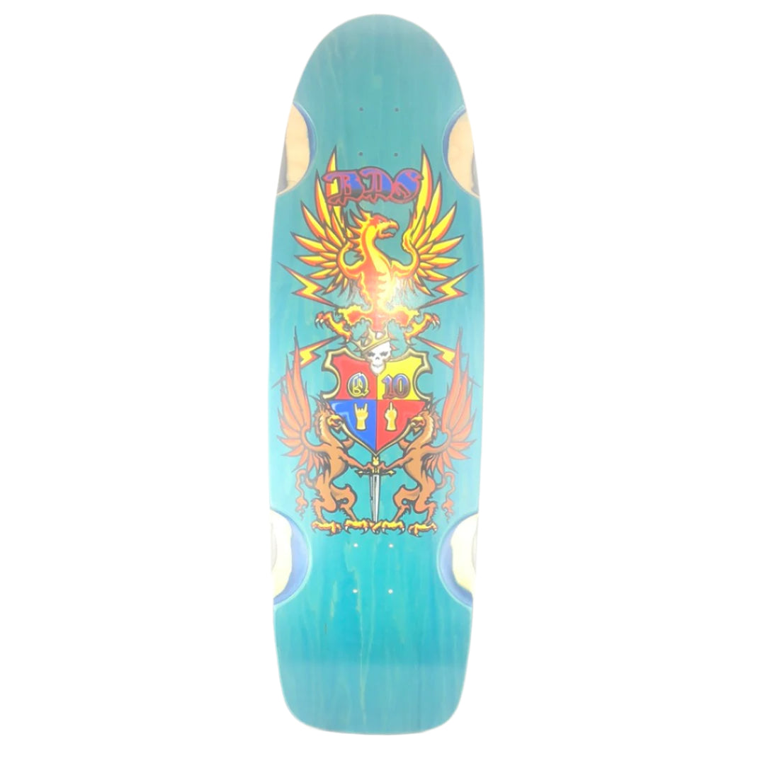 Bull Dog Skate Coat Of Arms Wes Humpston Medieval Design Multi Color 10" Shaped Skateboard Deck