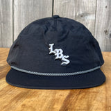 Long Beach Skate LBS Long Side Nylon Rope Black Silver Rope Snapback Hat