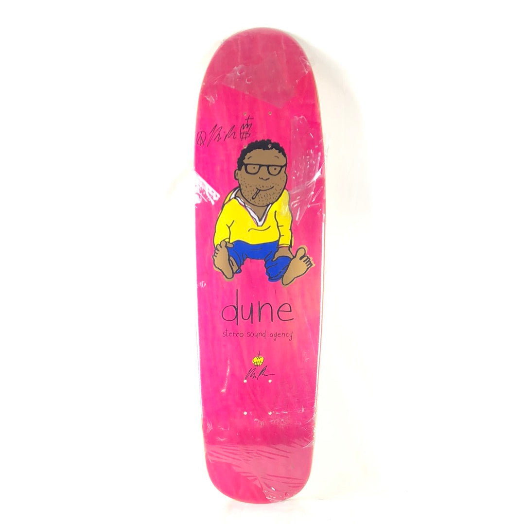 Stereo Chris Pastras Dune Autographed "Dune" Graphic Blank Pink Size 8.75" Vintage NOS Deck